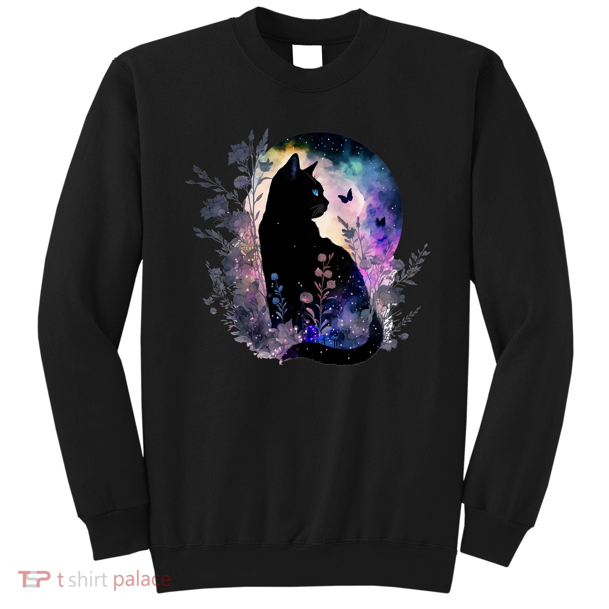 Space Cat Galaxy Cat Funny For Cat Dad Cat Mom Cat Lover Cat Alien Ufo Sweatshirt