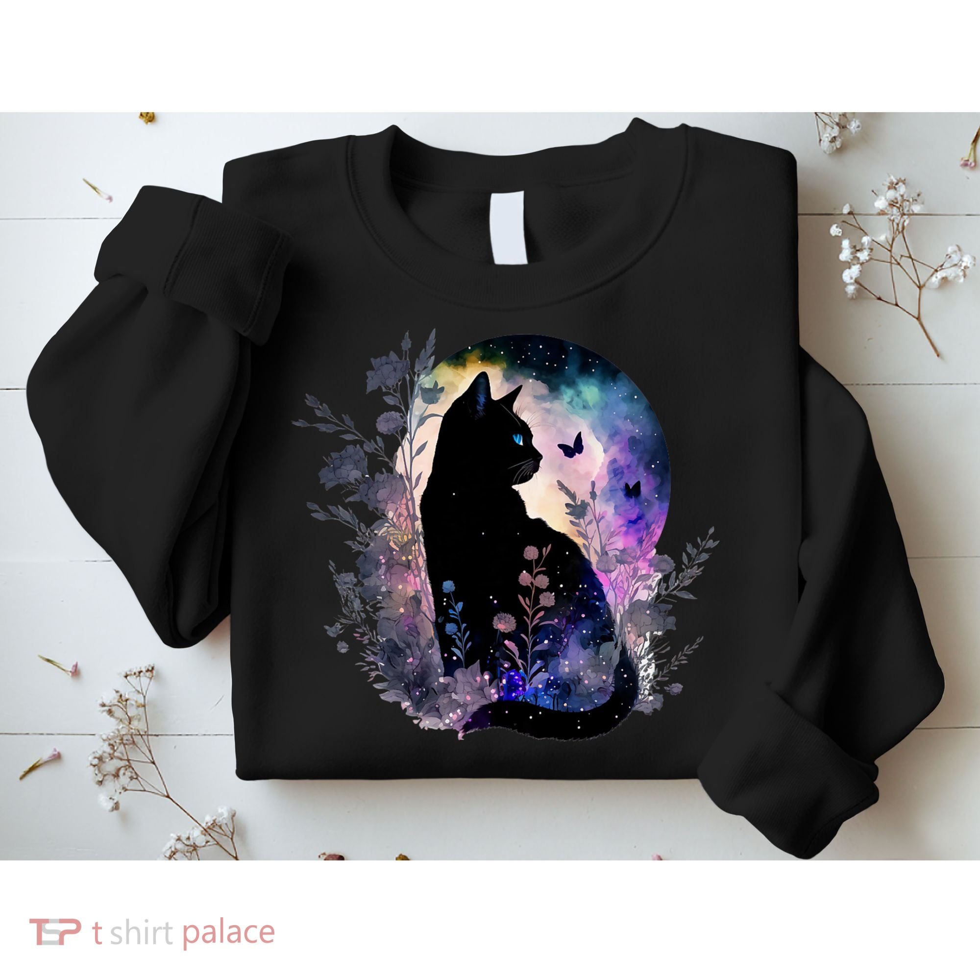 Space Cat Galaxy Cat Funny For Cat Dad Cat Mom Cat Lover Cat Alien Ufo Sweatshirt