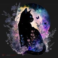 Space Cat Galaxy Cat Funny For Cat Dad Cat Mom Cat Lover Cat Alien Ufo T-Shirt thumb 7