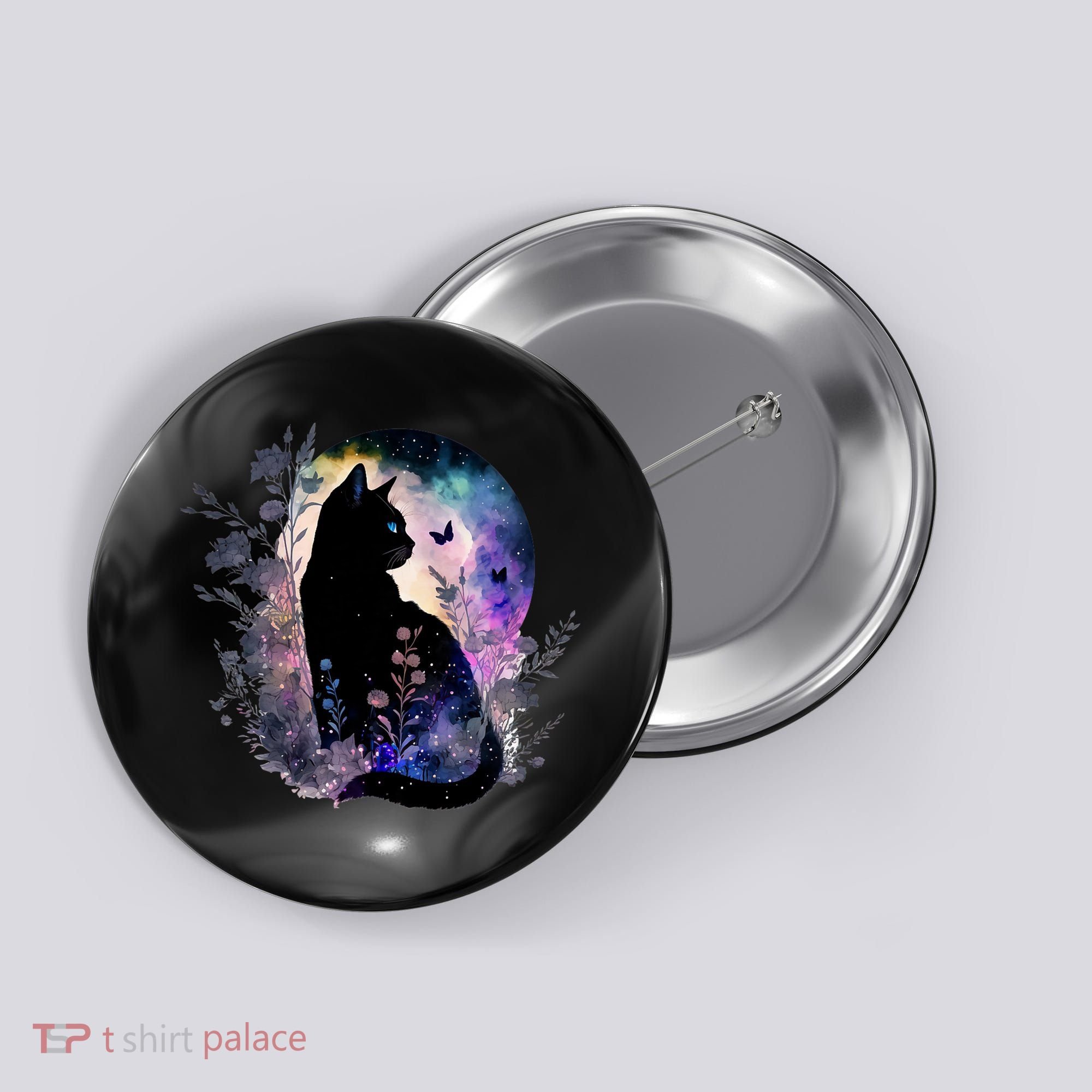 Space Cat Galaxy Cat Funny For Cat Dad Cat Mom Cat Lover Cat Alien Ufo Button