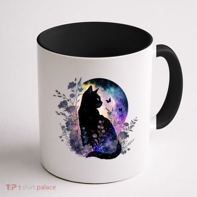 Space Cat Galaxy Cat Funny For Cat Dad Cat Mom Cat Lover Cat Alien Ufo Coffee Mug back