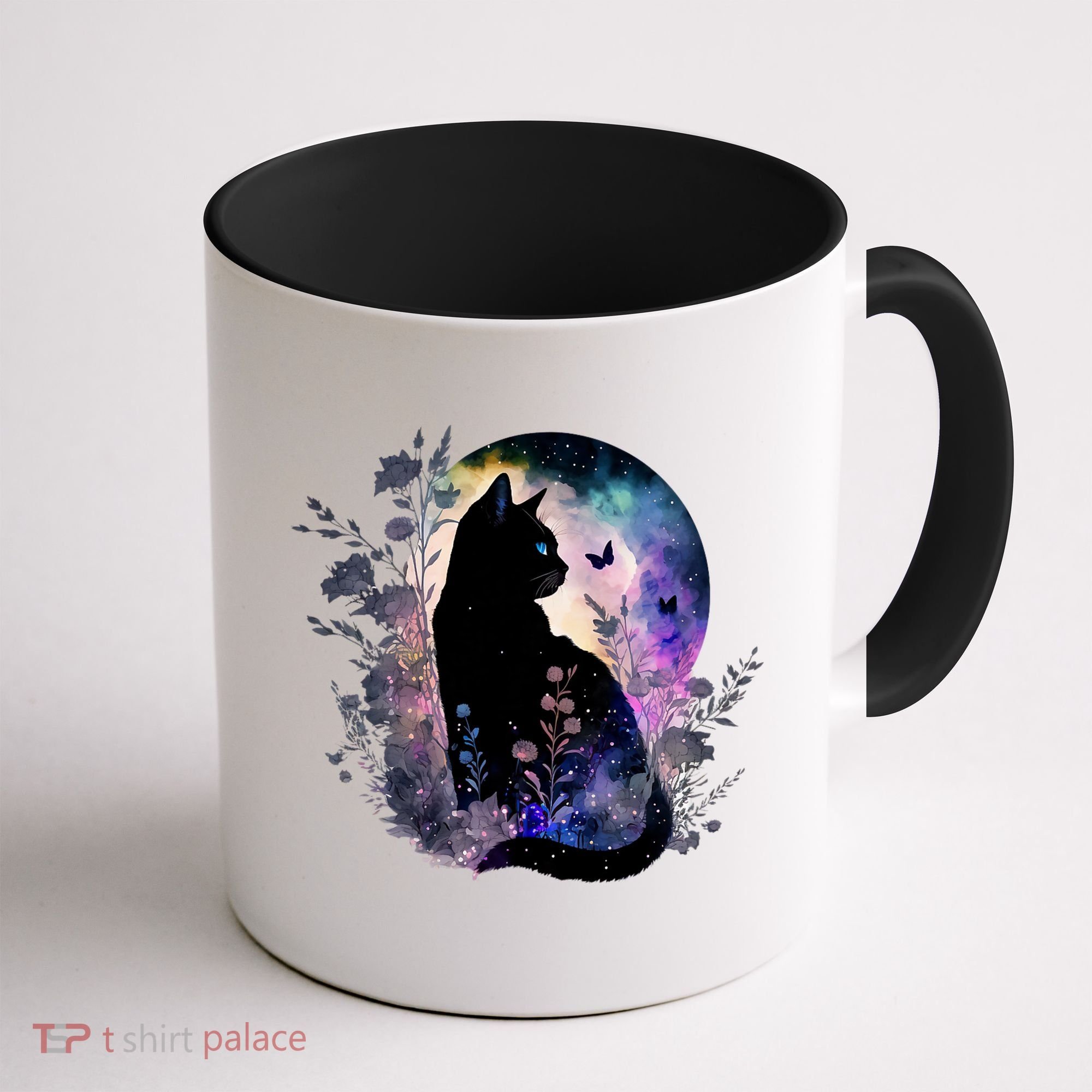 Space Cat Galaxy Cat Funny For Cat Dad Cat Mom Cat Lover Cat Alien Ufo Coffee Mug