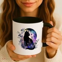 Space Cat Galaxy Cat Funny For Cat Dad Cat Mom Cat Lover Cat Alien Ufo Coffee Mug thumb 3