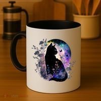 Space Cat Galaxy Cat Funny For Cat Dad Cat Mom Cat Lover Cat Alien Ufo Coffee Mug thumb 4