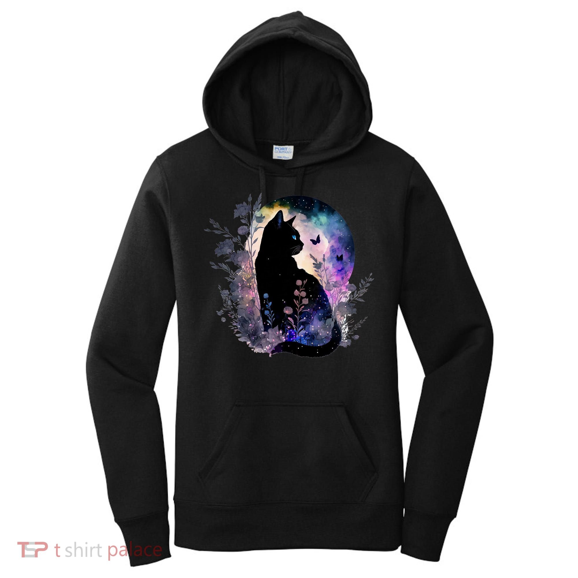 Space Cat Galaxy Cat Funny For Cat Dad Cat Mom Cat Lover Cat Alien Ufo Women's Hoodie