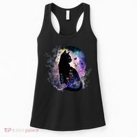 Space Cat Galaxy Cat Funny For Cat Dad Cat Mom Cat Lover Cat Alien Ufo Women's Tank Top thumb 0