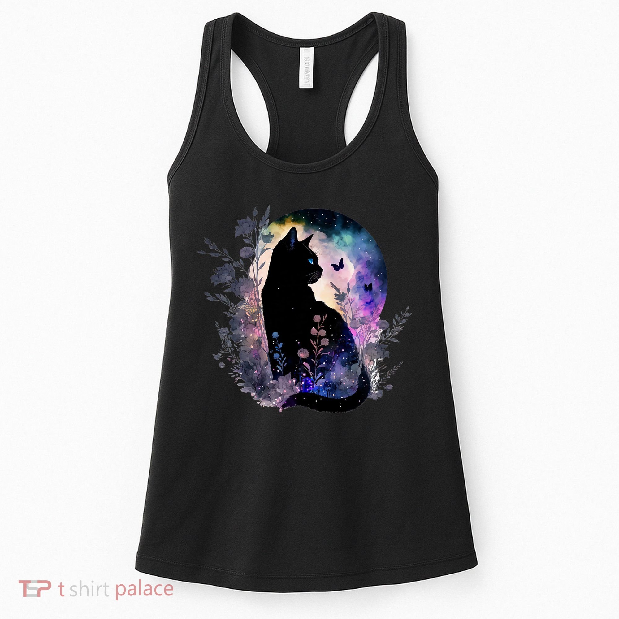 Space Cat Galaxy Cat Funny For Cat Dad Cat Mom Cat Lover Cat Alien Ufo Women's Tank Top