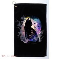 Space Cat Galaxy Cat Funny For Cat Dad Cat Mom Cat Lover Cat Alien Ufo Golf Towel thumb 0