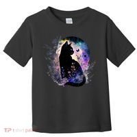 Space Cat Galaxy Cat Funny For Cat Dad Cat Mom Cat Lover Cat Alien Ufo Toddler T-Shirt thumb 0