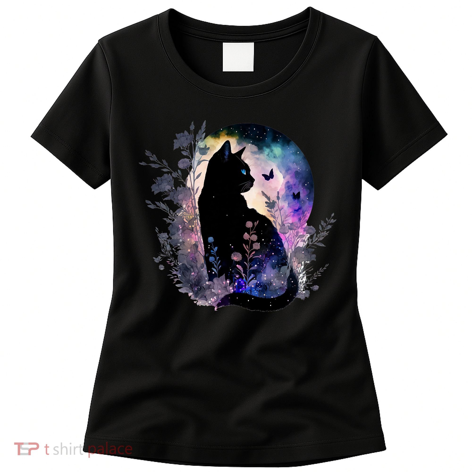 Space Cat Galaxy Cat Funny For Cat Dad Cat Mom Cat Lover Cat Alien Ufo Women's T-Shirt