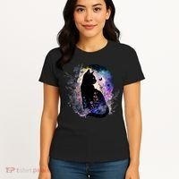 Space Cat Galaxy Cat Funny For Cat Dad Cat Mom Cat Lover Cat Alien Ufo Women's T-Shirt thumb 4