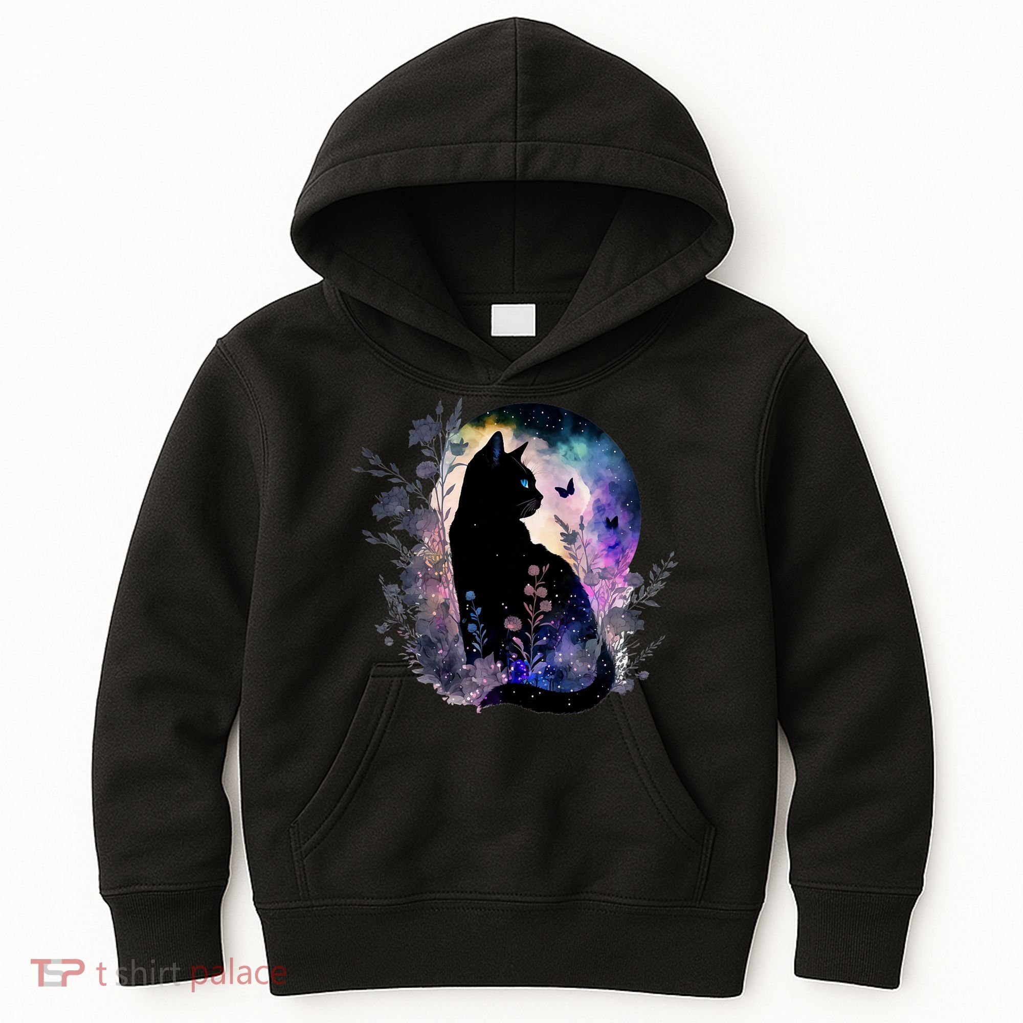 Space Cat Galaxy Cat Funny For Cat Dad Cat Mom Cat Lover Cat Alien Ufo Kids Hoodie