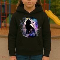 Space Cat Galaxy Cat Funny For Cat Dad Cat Mom Cat Lover Cat Alien Ufo Kids Hoodie thumb 3