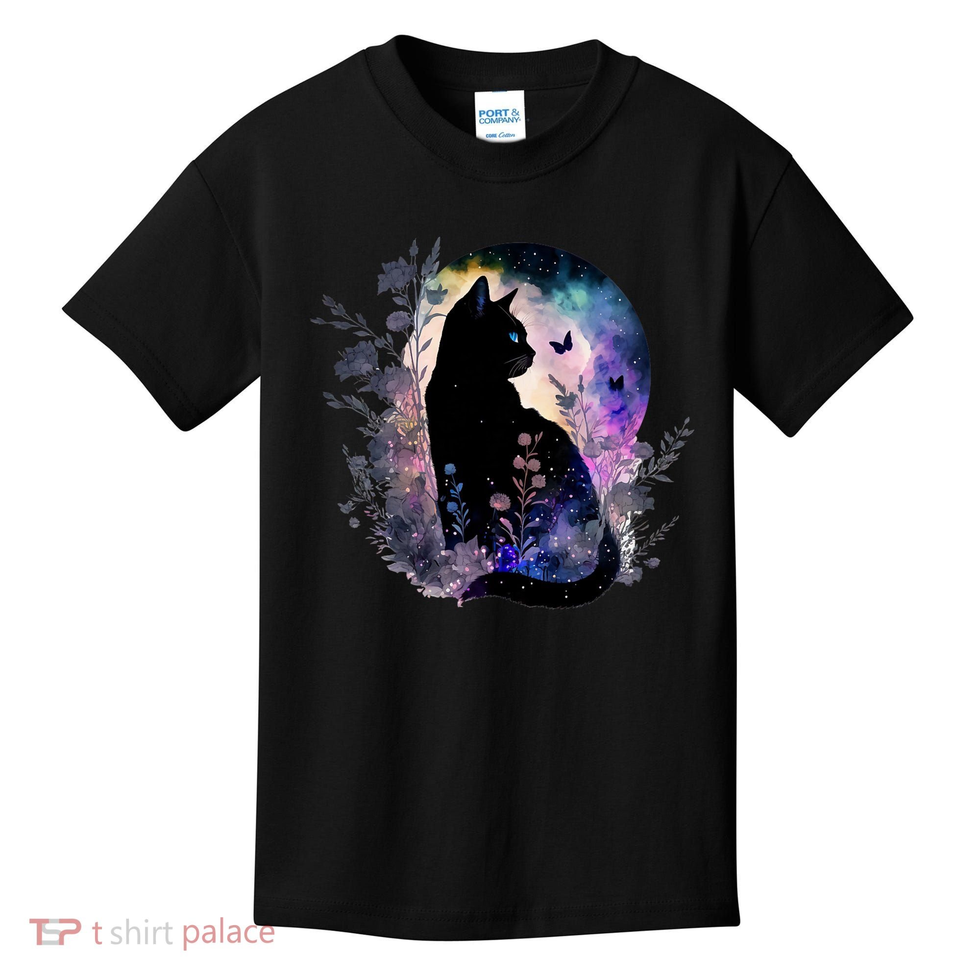 Space Cat Galaxy Cat Funny For Cat Dad Cat Mom Cat Lover Cat Alien Ufo Kids T-Shirt