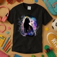 Space Cat Galaxy Cat Funny For Cat Dad Cat Mom Cat Lover Cat Alien Ufo Kids T-Shirt thumb 3