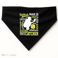 Softball Catcher Great For Ns Traits Of A Catcher Gift USA-Made Doggie Bandana thumb 0
