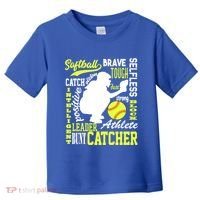 Softball Catcher Great For Ns Traits Of A Catcher Gift Toddler T-Shirt thumb 0