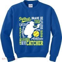 Softball Catcher Great For Ns Traits Of A Catcher Gift Kids Sweatshirt thumb 0