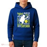 Softball Catcher Great For Ns Traits Of A Catcher Gift Kids Hoodie thumb 4