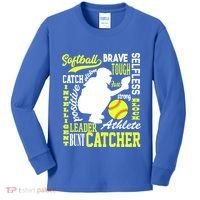 Softball Catcher Great For Ns Traits Of A Catcher Gift Kids Long Sleeve Shirt thumb 0