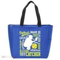 Softball Catcher Great For Ns Traits Of A Catcher Gift Tote Bag thumb 0