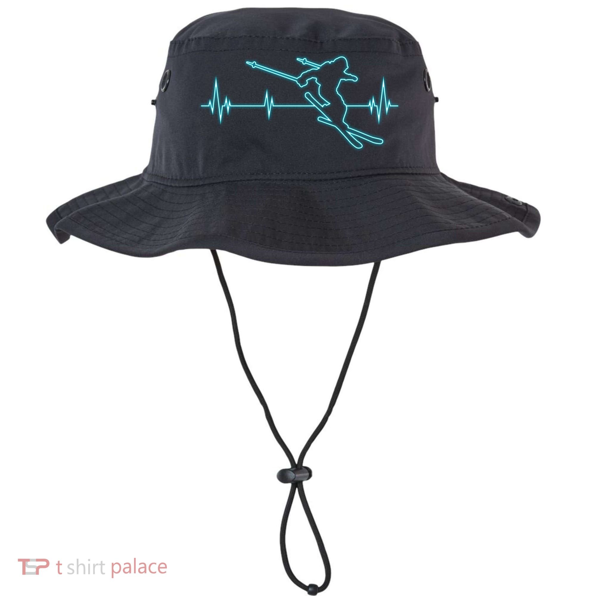 Ski Cool Gift Skiing Heartbeat Tee Skier Cool Gift Skiing Lover Gift Bucket Hat