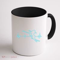 Ski Cool Gift Skiing Heartbeat Tee Skier Cool Gift Skiing Lover Gift Coffee Mug thumb 1