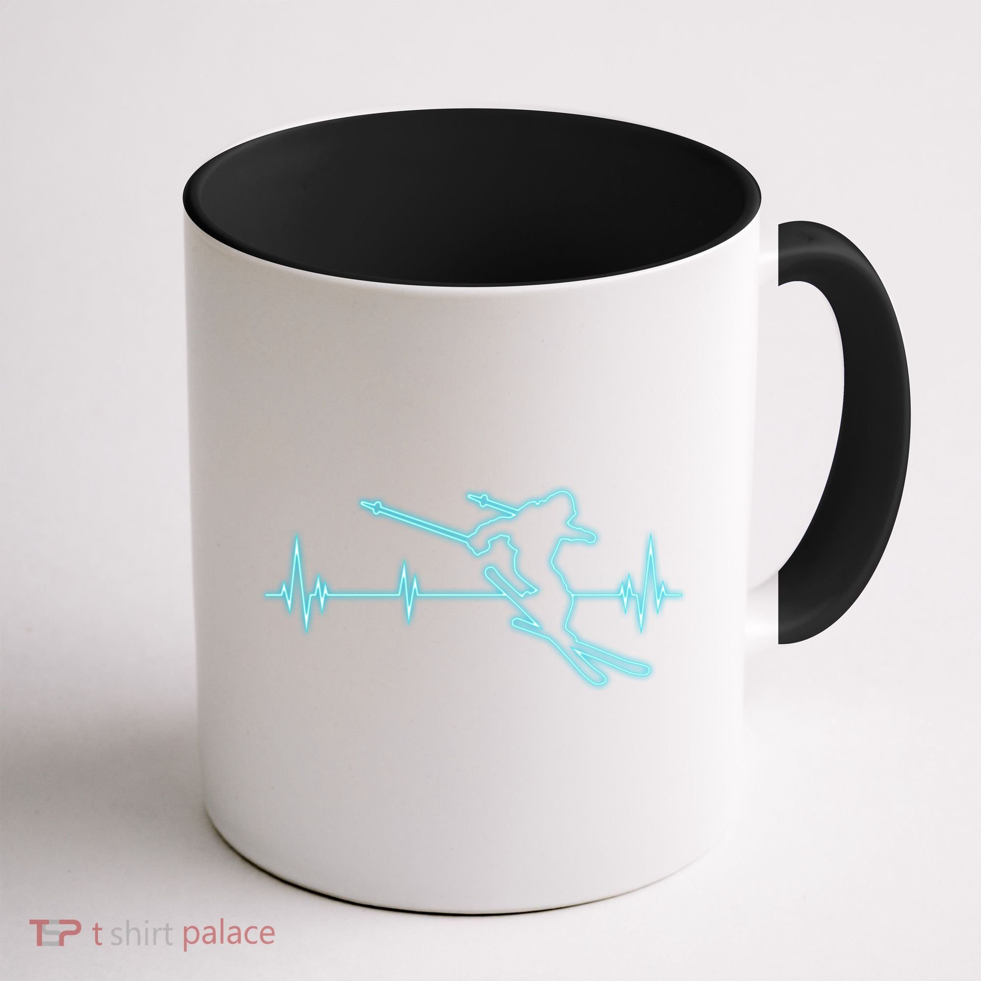 Ski Cool Gift Skiing Heartbeat Tee Skier Cool Gift Skiing Lover Gift Coffee Mug