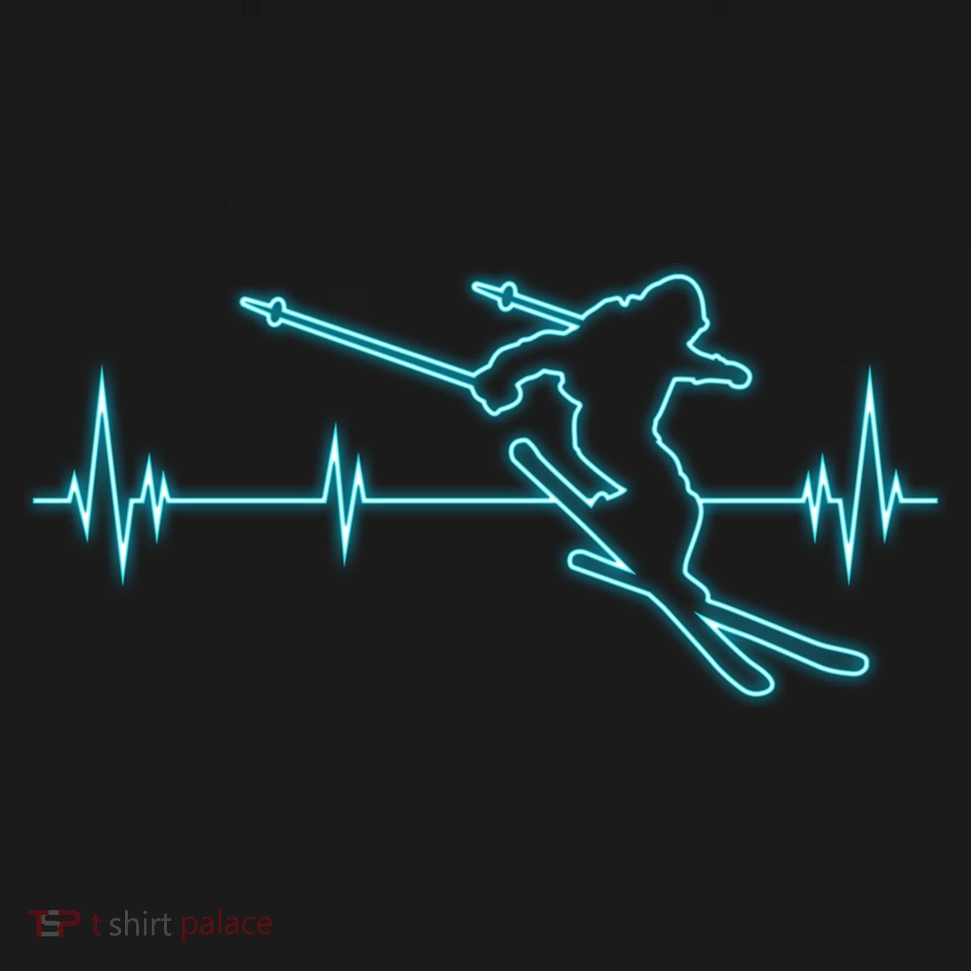 Ski Cool Gift Skiing Heartbeat Tee Skier Cool Gift Skiing Lover Gift Pajama Set