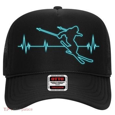 Ski Cool Gift Skiing Heartbeat Tee Skier Cool Gift Skiing Lover Gift Hat