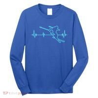 Ski Cool Gift Skiing Heartbeat Tee Skier Cool Gift Skiing Lover Gift Long Sleeve Shirt thumb 0