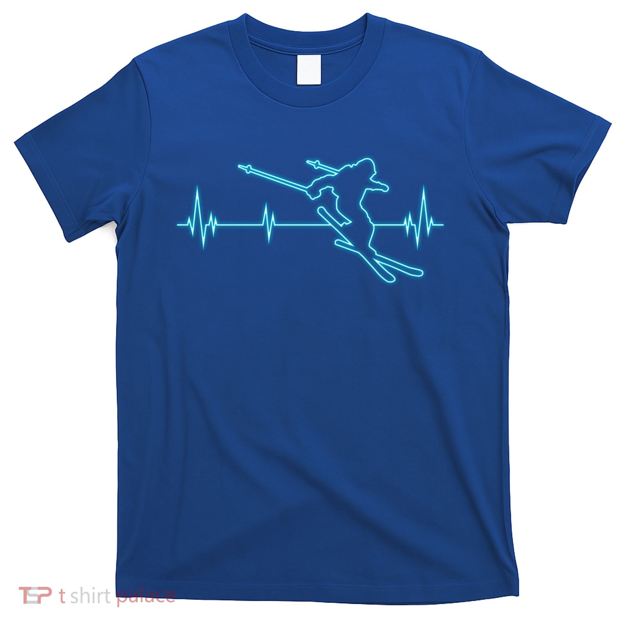 Ski Cool Gift Skiing Heartbeat Tee Skier Cool Gift Skiing Lover Gift T-Shirt