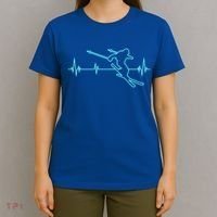 Ski Cool Gift Skiing Heartbeat Tee Skier Cool Gift Skiing Lover Gift T-Shirt thumb 4