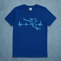 Ski Cool Gift Skiing Heartbeat Tee Skier Cool Gift Skiing Lover Gift T-Shirt thumb 5