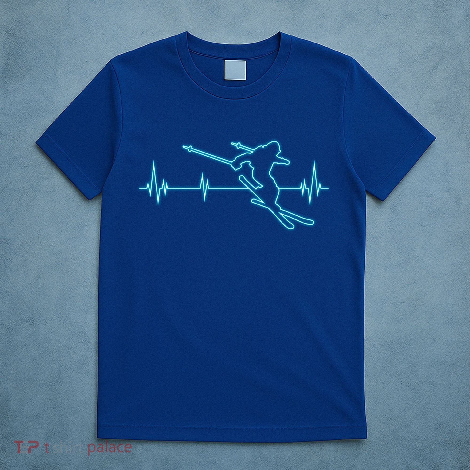 Ski Cool Gift Skiing Heartbeat Tee Skier Cool Gift Skiing Lover Gift T-Shirt