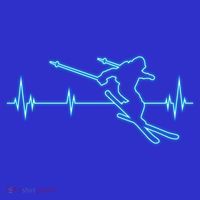 Ski Cool Gift Skiing Heartbeat Tee Skier Cool Gift Skiing Lover Gift T-Shirt thumb 7