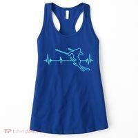 Ski Cool Gift Skiing Heartbeat Tee Skier Cool Gift Skiing Lover Gift Women's Tank Top thumb 0
