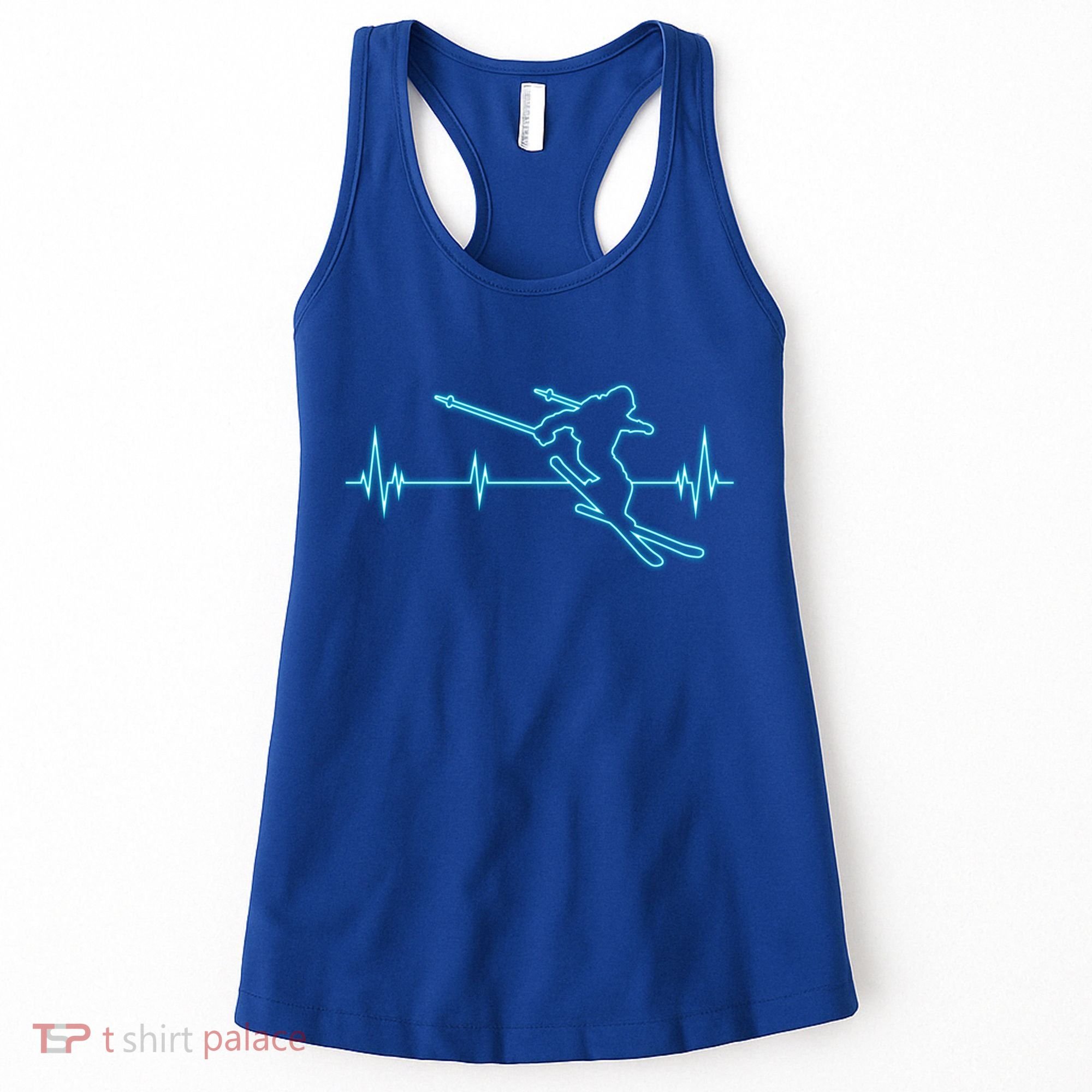 Ski Cool Gift Skiing Heartbeat Tee Skier Cool Gift Skiing Lover Gift Women's Tank Top