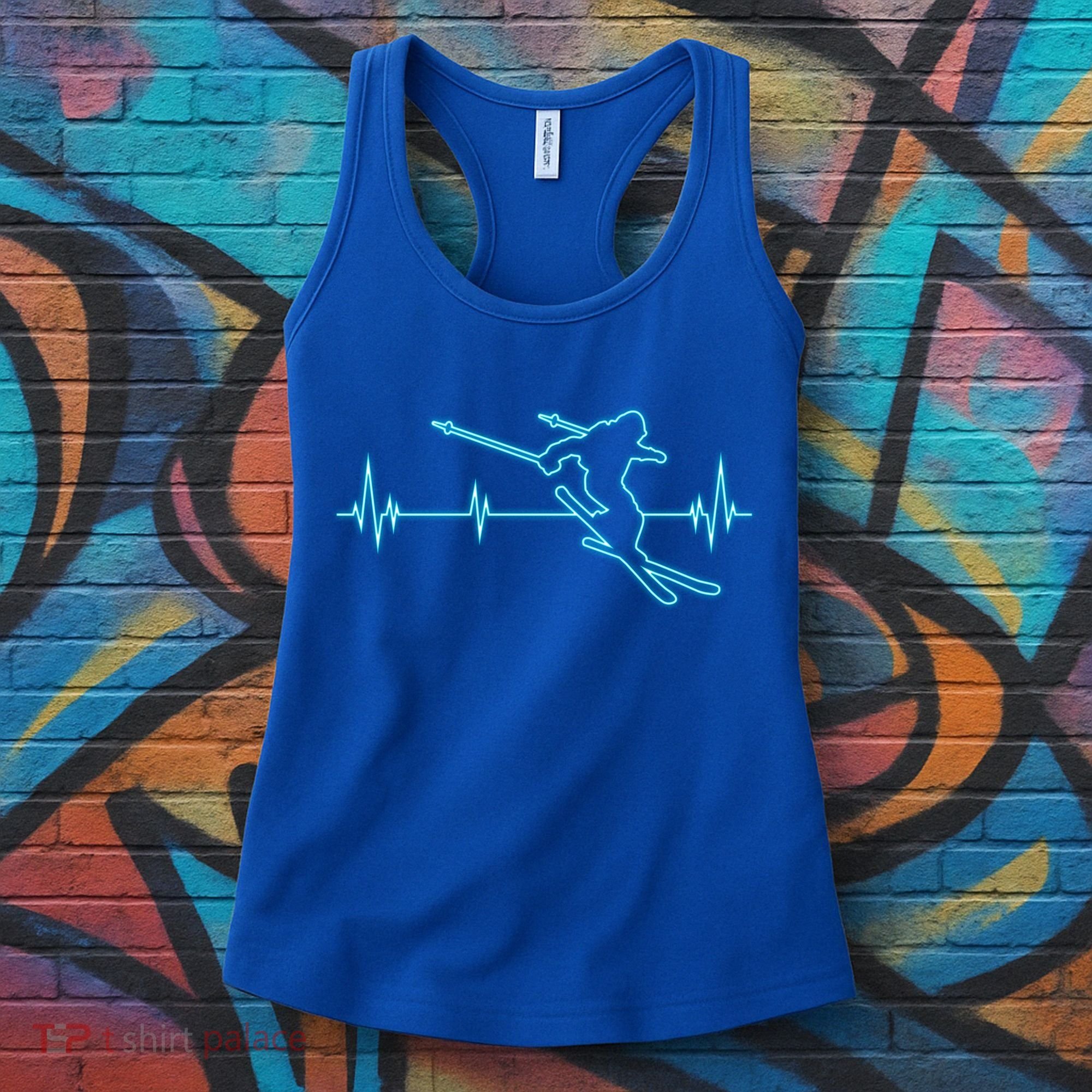 Ski Cool Gift Skiing Heartbeat Tee Skier Cool Gift Skiing Lover Gift Women's Tank Top