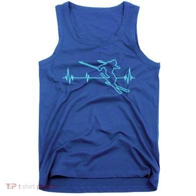 Ski Cool Gift Skiing Heartbeat Tee Skier Cool Gift Skiing Lover Gift Tank Top