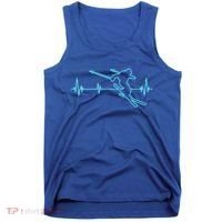 Ski Cool Gift Skiing Heartbeat Tee Skier Cool Gift Skiing Lover Gift Tank Top thumb 0