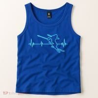 Ski Cool Gift Skiing Heartbeat Tee Skier Cool Gift Skiing Lover Gift Tank Top thumb 2