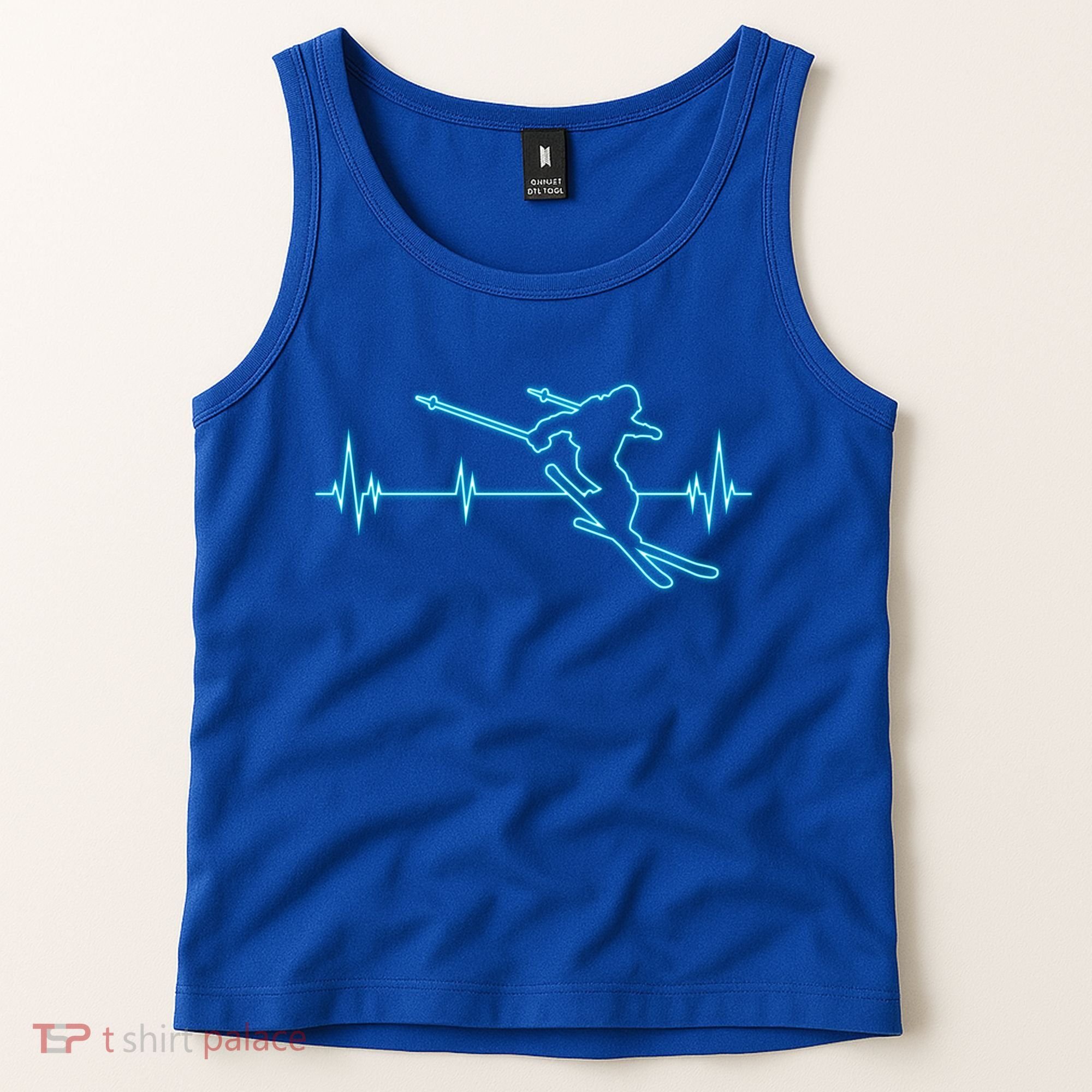 Ski Cool Gift Skiing Heartbeat Tee Skier Cool Gift Skiing Lover Gift Tank Top