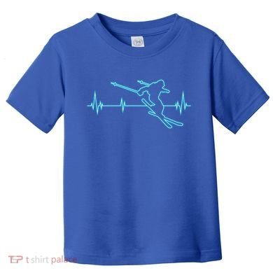 Ski Cool Gift Skiing Heartbeat Tee Skier Cool Gift Skiing Lover Gift Toddler T-Shirt