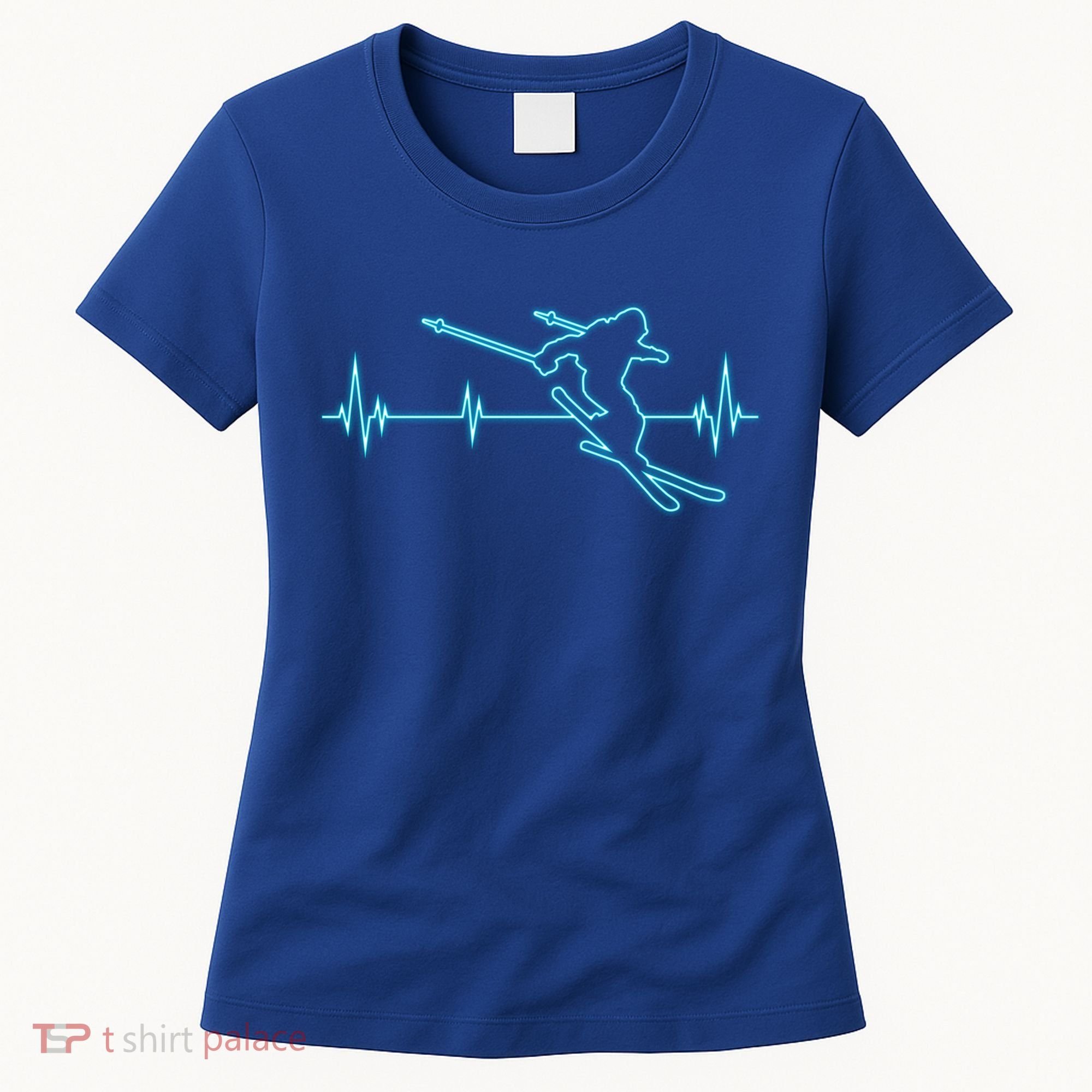 Ski Cool Gift Skiing Heartbeat Tee Skier Cool Gift Skiing Lover Gift Women's T-Shirt
