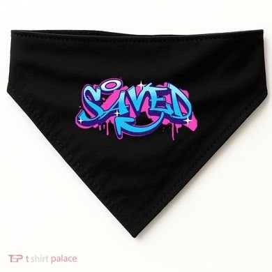 Saved Christian Graffiti Art Retro 80S 90s USA-Made Doggie Bandana