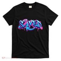 Saved Christian Graffiti Art Retro 80S 90s T-Shirt thumb 0
