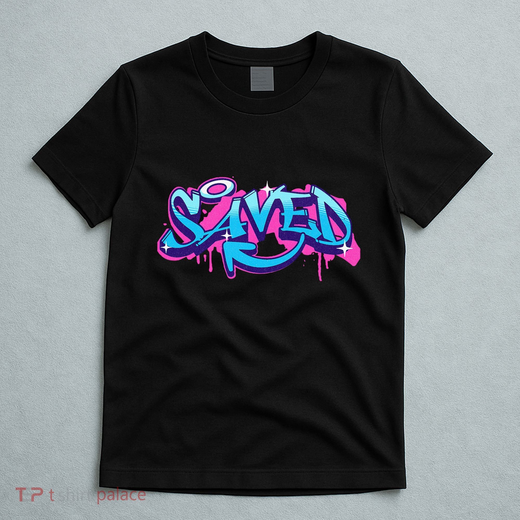 Saved Christian Graffiti Art Retro 80S 90s T-Shirt