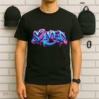 Saved Christian Graffiti Art Retro 80S 90s T-Shirt thumb 6