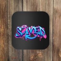 Saved Christian Graffiti Art Retro 80S 90s Coaster thumb 0